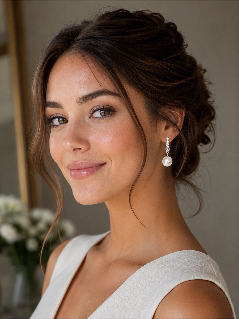 kate spade Silver Hoop Earrings with Ivory Pearl Drops